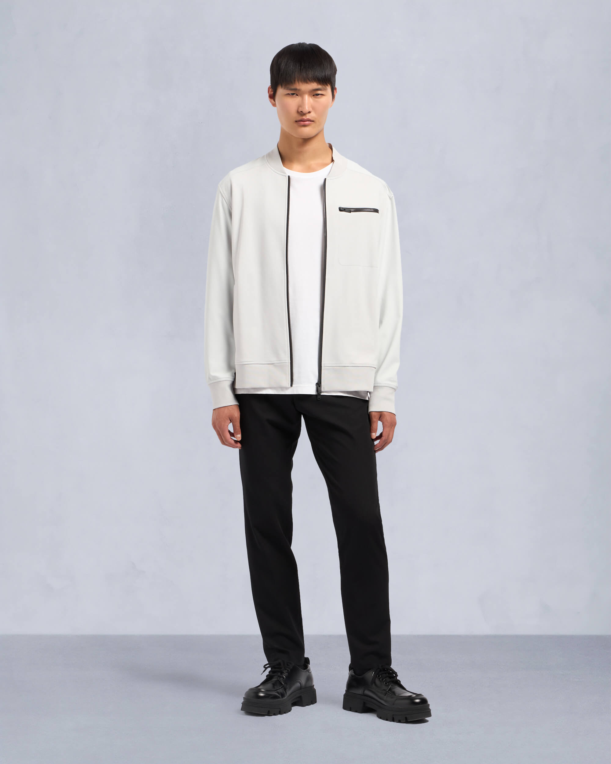 Moose Knuckles Mens Perido Bomber Stone M34MS616 Front Category