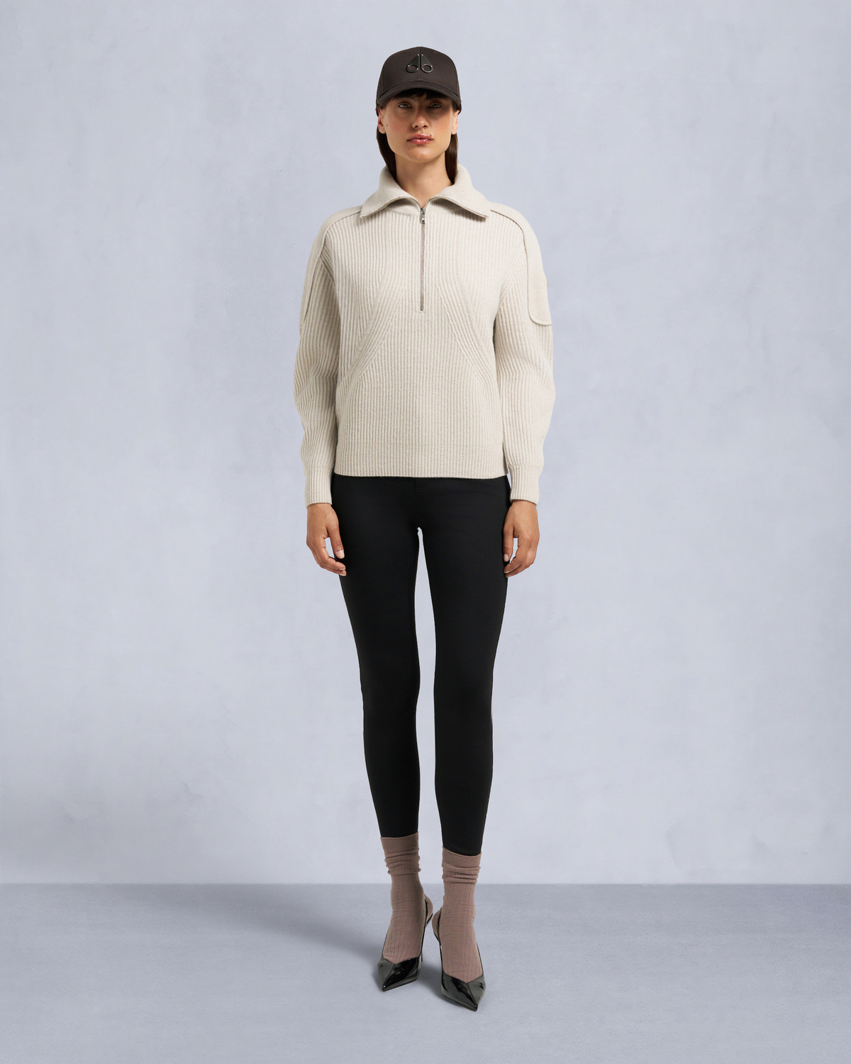 Moose Knuckles - M35LK651 - Corina Quarter-Zip Sweater - WOMENS -  - Front Category