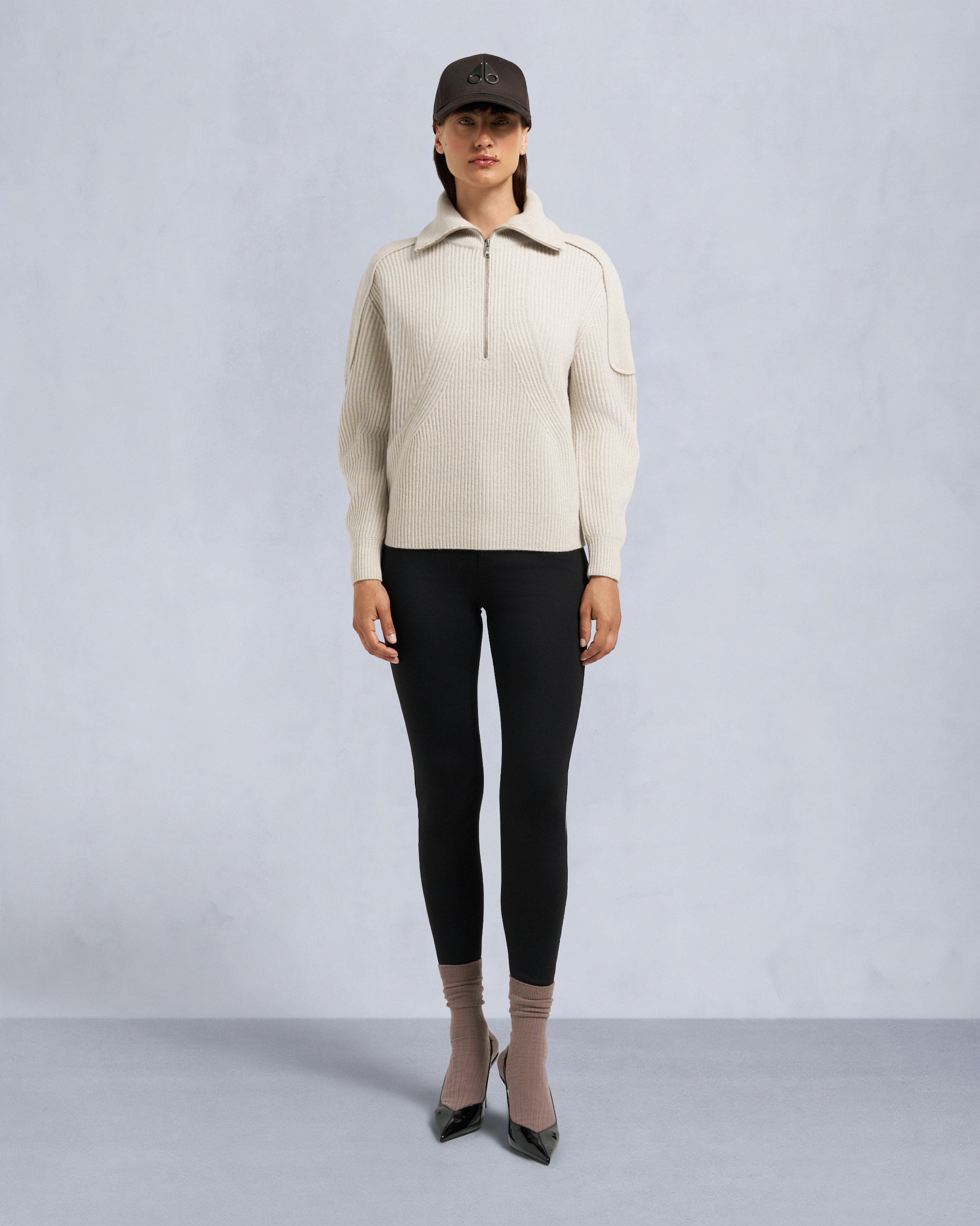 Moose Knuckles - M35LK651 - Corina Quarter-Zip Sweater - WOMENS -  - Front Category