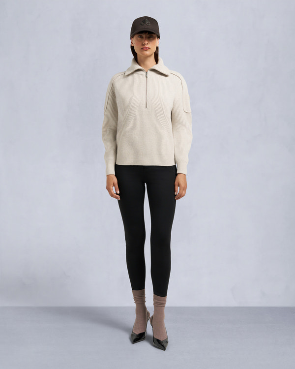Moose Knuckles - M35LK651 - Corina Quarter-Zip Sweater - WOMENS -  - Front Category