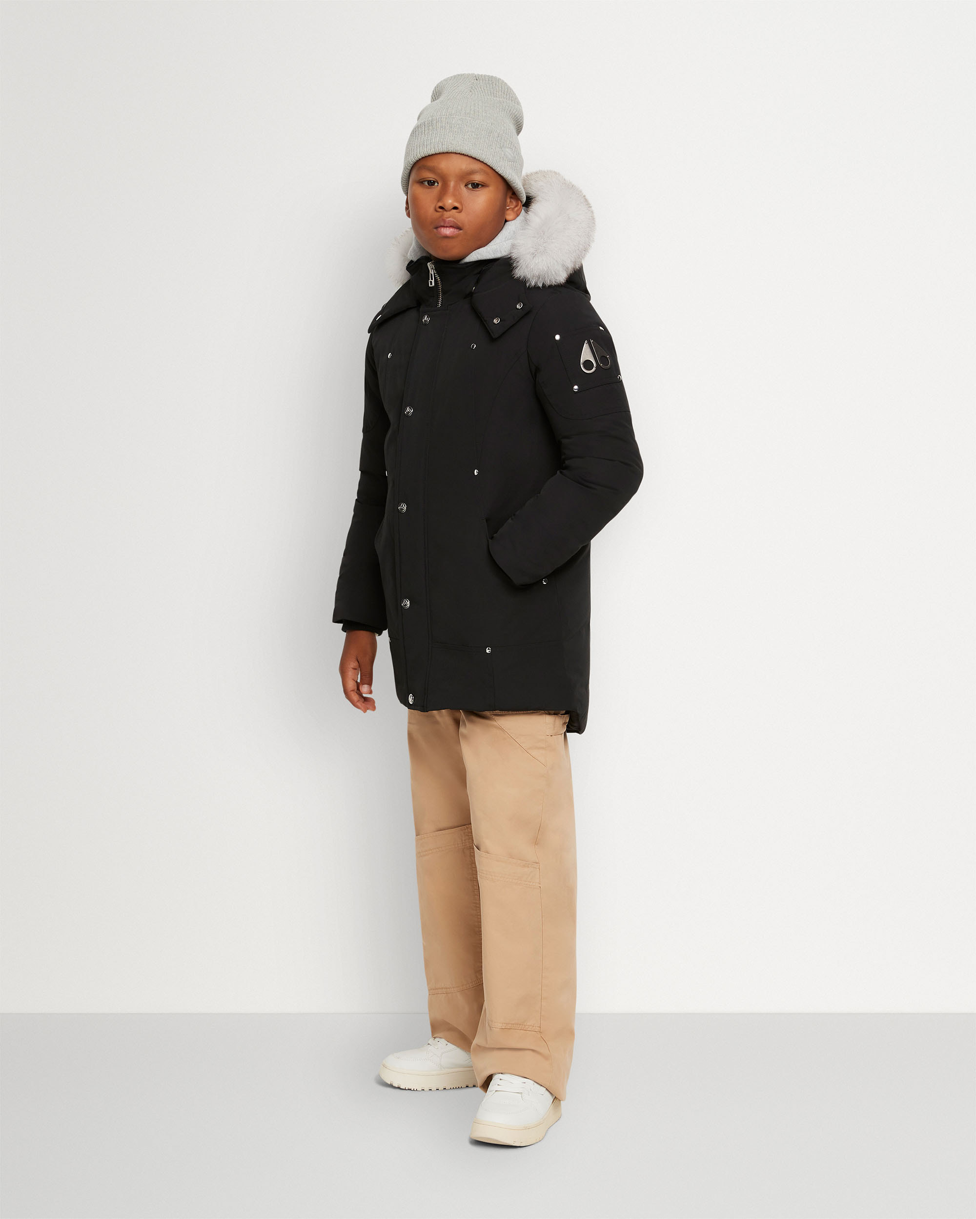 Moose Knuckles - M39UP231S - Kids Original Unisex Shearling Parka - KIDS - Black / Natural Shearling - Front